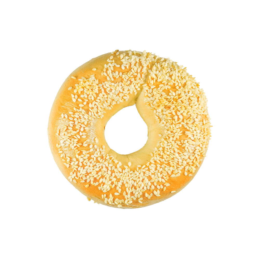 Hoogwaardige bagel met gezouten sesam en tarwebron