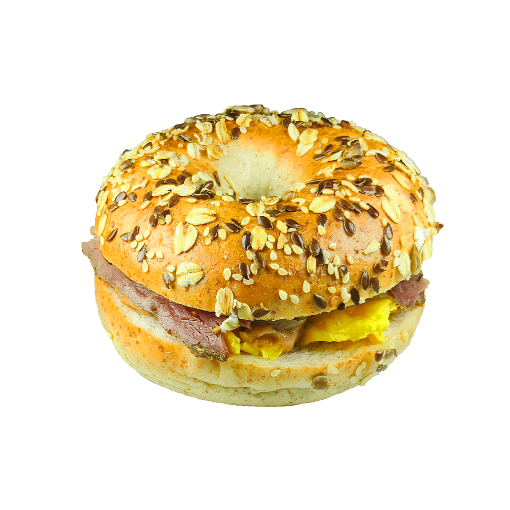 Zuurkool Langzaam Geroosterde Rundvlees Kaas Bagel