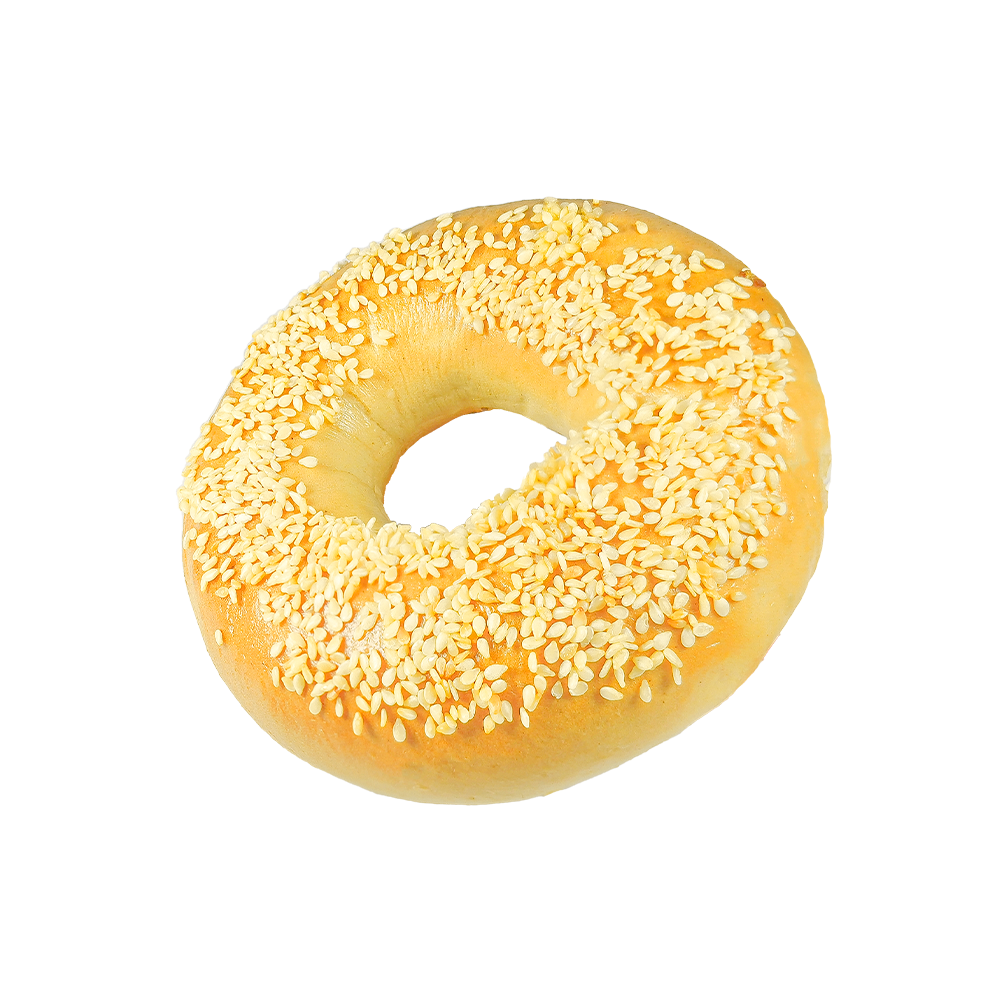 Hoogwaardige bagel met gezouten sesam en tarwebron