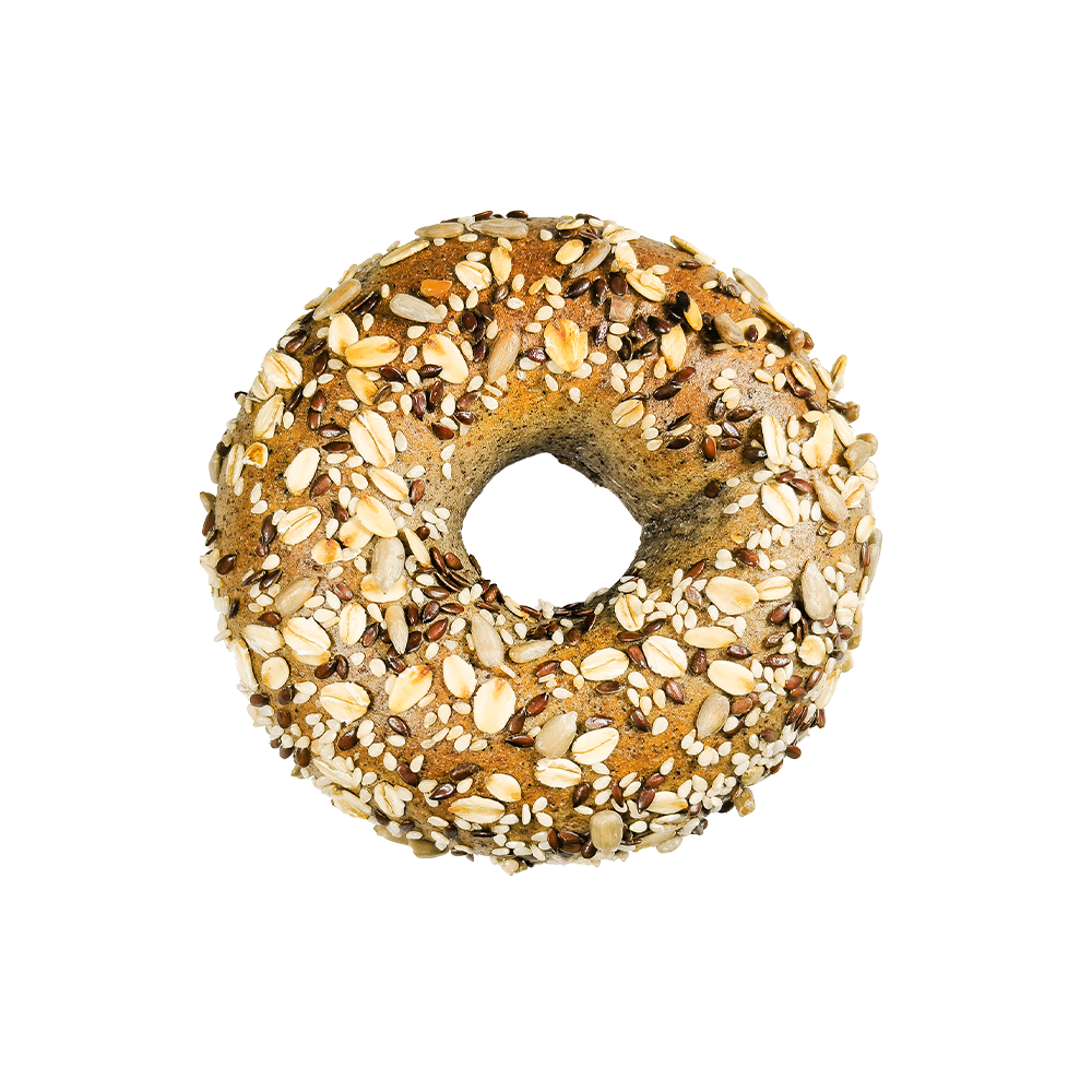 Dieetvoeding Donkere volkoren meergranen bagel