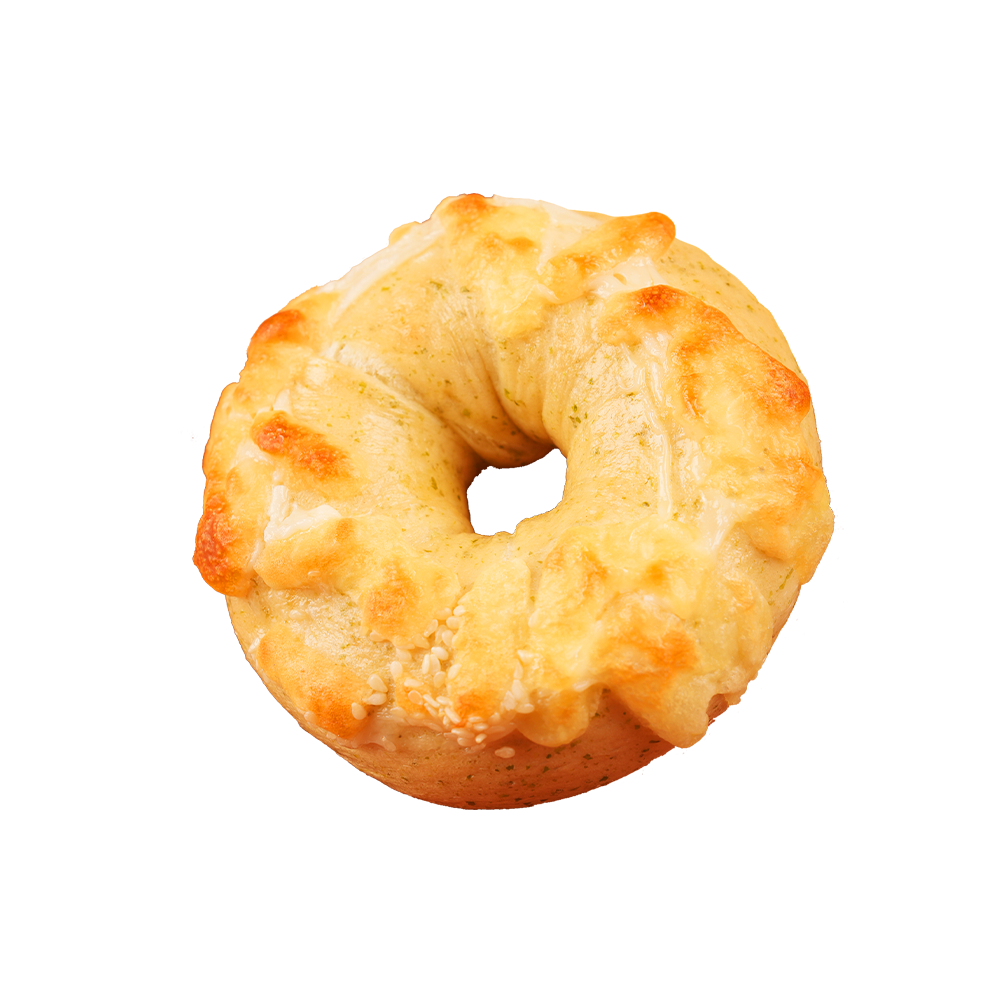 Gouden en knapperige aardappel-bacon-bagel Gouden en knapperige aardappel-bacon-bagel