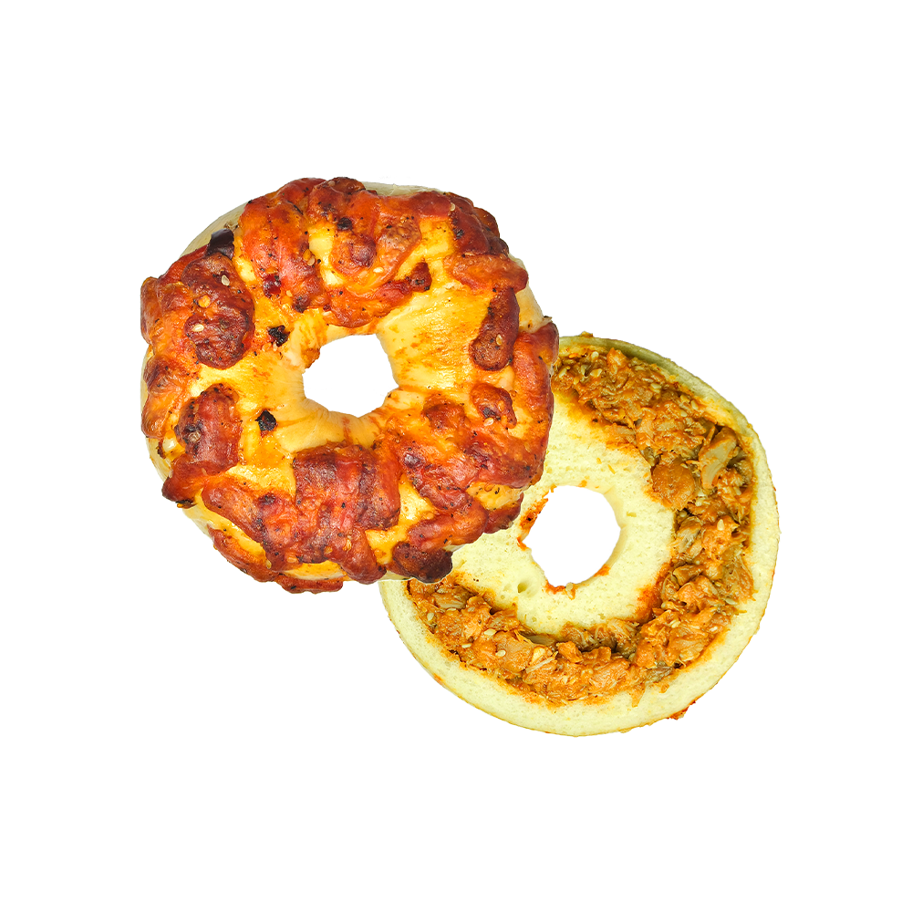 Taaie bagelbasis Teng Pepper Chicken Bagel